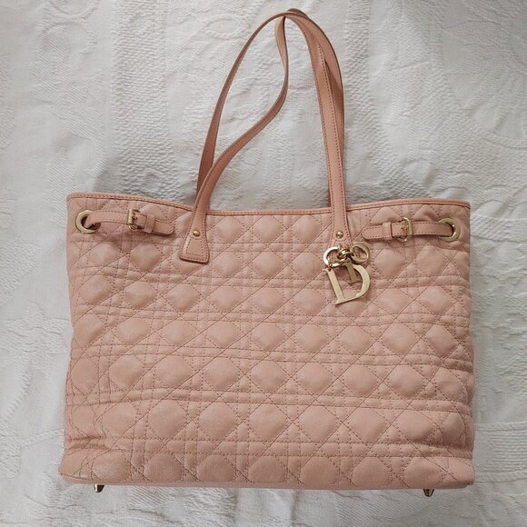 Dior Pink Quilted Cannage Panarea Tote / Bag - Picture 2 of 14